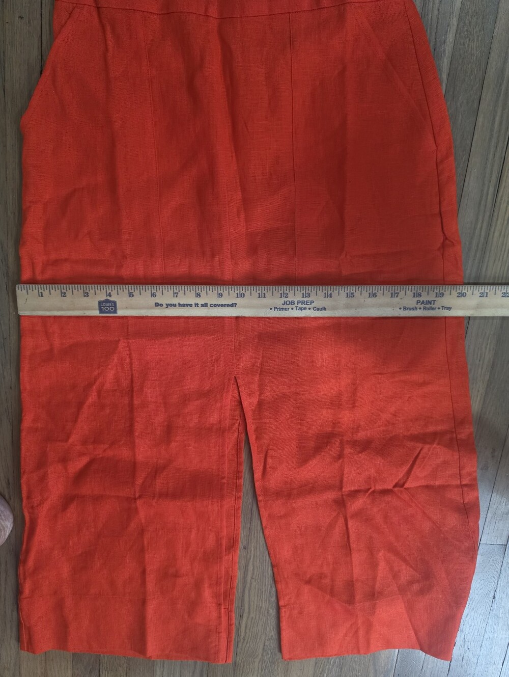 NWT Linen Front and Back Slit Red Hit Midi Skirt Size 4 A Line Capsule Wardrobe - Picture 5 of 5